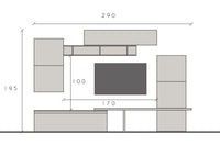 Parete attrezzata moderna L.322 colore Argilla e Mercure ZLCINFNCOMP18