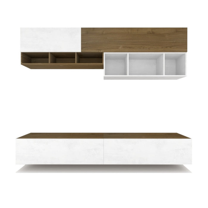 Composizione H201 L249 Noce Stelvio cm 249x45x201h - Sarmog