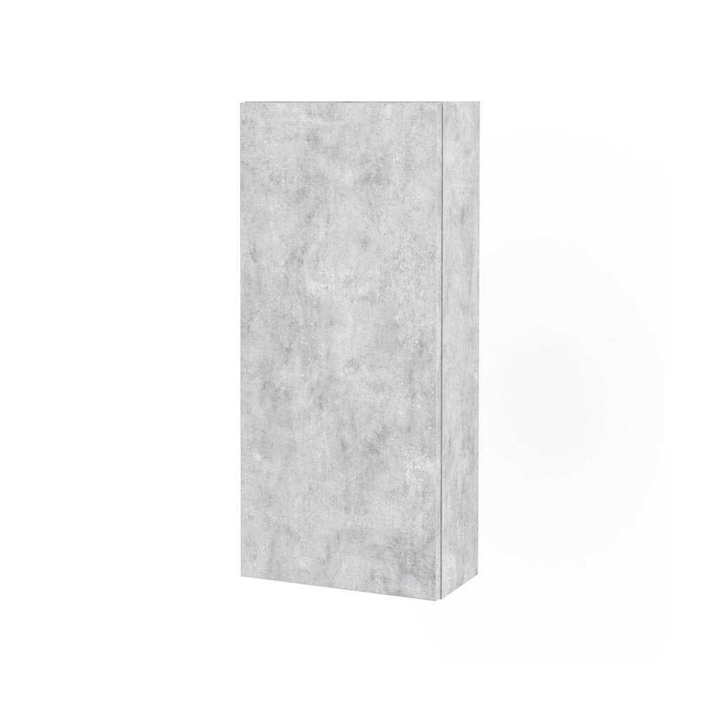 Mobile Bagno Sospesa 100cm Con Due Cassetti, Pensile Colonna, Specchio e Lampada - Cemento