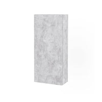 Mobile Bagno Sospesa 100cm Con Due Cassetti, Pensile Colonna, Specchio e Lampada - Cemento