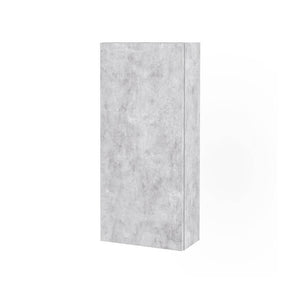 Mobile Bagno Sospesa 100cm Con Due Cassetti, Pensile Colonna, Specchio e Lampada - Cemento