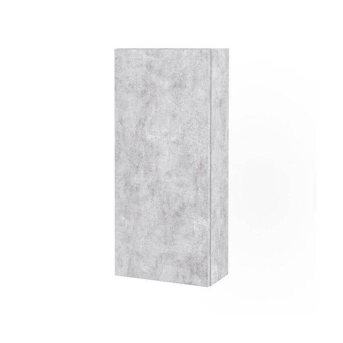 Mobile Bagno Sospesa 100cm Con Due Cassetti, Pensile Colonna, Specchio e Lampada - Cemento