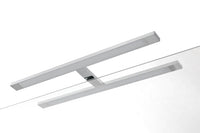Mobile Bagno Sospesa 100cm Con Due Cassetti, Pensile Colonna, Specchio e Lampada - Cemento