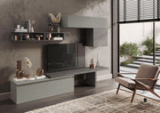 Conveniente Zona living innovativa L.280 cm, Ardesia e Piombo ZLCINFNCOMP25