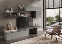 Conveniente Zona living innovativa L.280 cm, Ardesia e Piombo ZLCINFNCOMP25