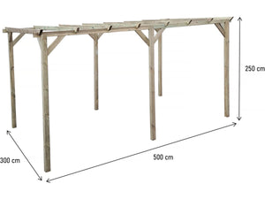 Pensilina in legno "Solar II" 3 x 5 x 2,4