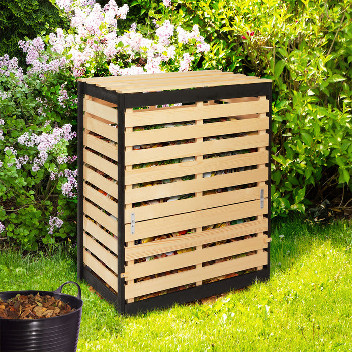 IDMarket - Compostiera da giardino in legno 360 L