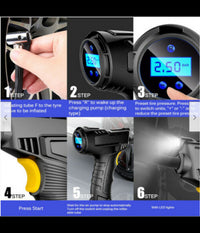 Compressore Ad Aria Per Auto Portatile 12v Pressione Ruote Con Display Led 120w         