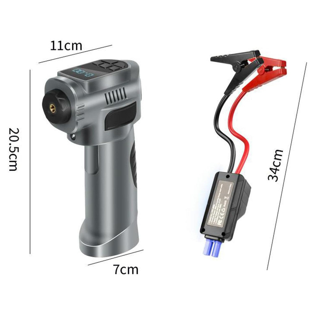 Trade Shop - Compressore D'aria Portatile Pompa Elettrica Wireless 4in1 8000mah Con Luce Emergenza Auto -