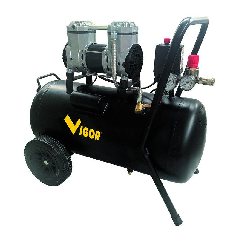 Compressore Vigor silent 230v, vca-s50 2cil/dir 1hp, 50 l