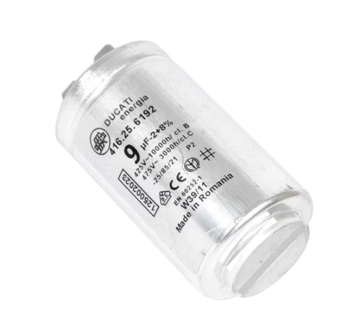 CONDENSATORE DUCATI CORAZZATO PER ASCIUGATRICE ELECTROLUX REX VARIE 9mf - UNIVERSALE