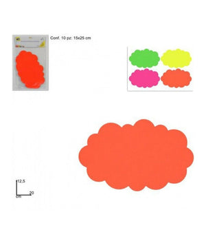 Confezione 10 Pezzi Cartoncino Segnaprezzo Nuvola Colorato Negozi Offerte         