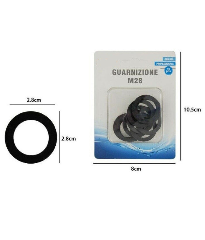 Confezione 10 Pezzi Guarnizioni M28 Nere Per Aeratori Rubinetto Idraulica 69383         