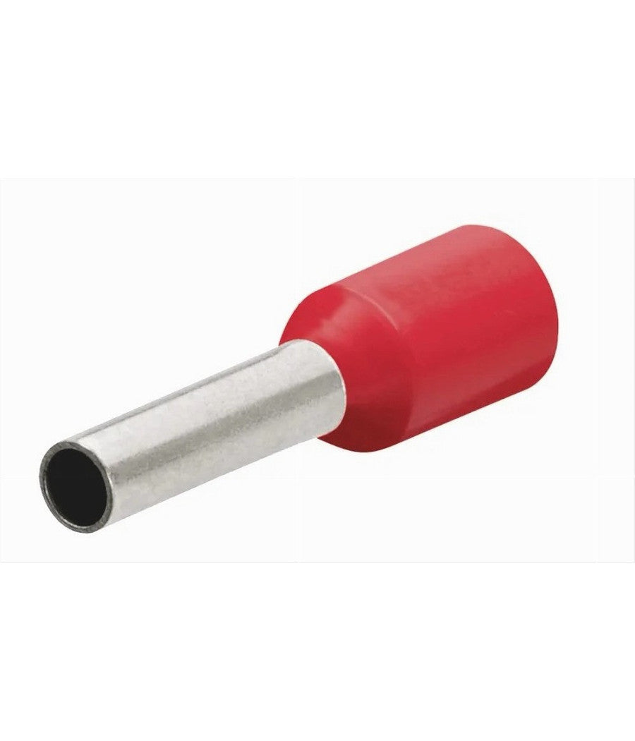 Confezione 100 Pz Tubetto Capicorda Isolato Per Cavi 10mmÂ² Terminale 12mm E10-12         