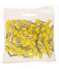 Confezione 100 Pz Tubetto Capicorda Isolato Per Cavi 10mmÂ² Terminale 12mm E10-12  Giallo       