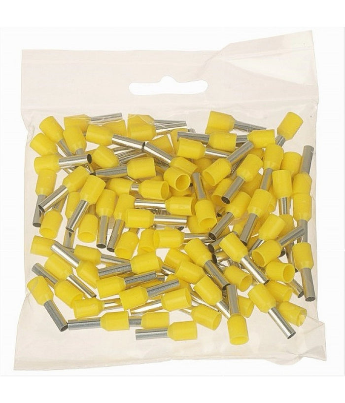 Confezione 100 Pz Tubetto Capicorda Isolato Per Cavi 10mmÂ² Terminale 12mm E10-12         