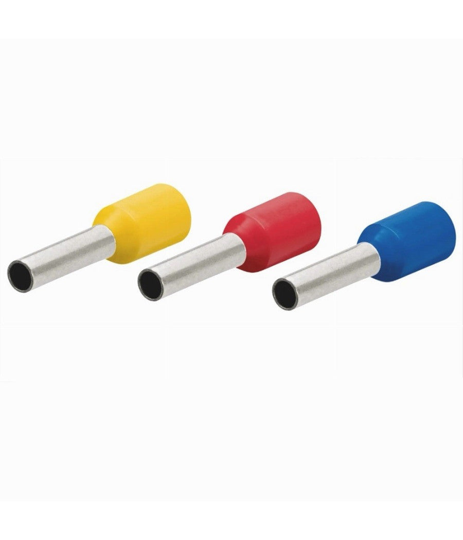 Confezione 100 Pz Tubetto Capicorda Isolato Per Cavi 10mmÂ² Terminale 12mm E10-12         