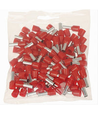 Confezione 100 Pz Tubetto Capicorda Isolato Per Cavi 10mmÂ² Terminale 12mm E10-12  Rosso       