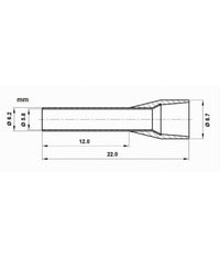 Confezione 100 Pz Tubetto Capicorda Isolato Per Cavi 16mmÂ² Terminale 12mm E16-12  Giallo       
