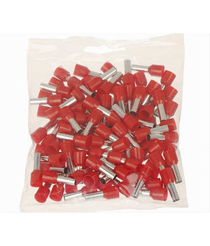 Confezione 100 Pz Tubetto Capicorda Isolato Per Cavi 16mmÂ² Terminale 12mm E16-12  Rosso       