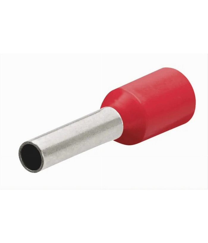 Confezione 100 Pz Tubetto Capicorda Isolato Per Cavi 16mmÂ² Terminale 12mm E16-12         