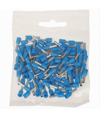 Confezione 100 Pz Tubetto Capicorda Isolato Per Cavi 6 MmÂ² Terminale 12 Mm E6012  Blu       