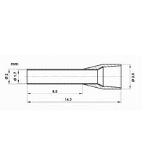 Confezione 100pz Tubetto Capicorda Isolato Per Cavi 1.5mmÂ² Terminale Da 8mm E1508  Giallo       