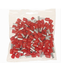 Confezione 100pz Tubetto Capicorda Isolato Per Cavi 1.5mmÂ² Terminale Da 8mm E1508  Rosso       