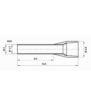 Confezione 100pz Tubetto Capicorda Isolato Per Cavi 1.5mmÂ² Terminale Da 8mm E1508  Rosso       