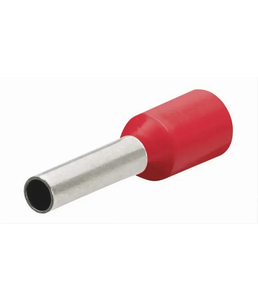 Trade Shop - Confezione 100pz Tubetto Capicorda Isolato Per Cavi Da 2.5mm² Terminale 8mm E2508 - Rosso