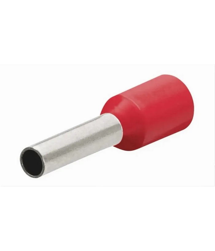 Trade Shop - Confezione 100pz Tubetto Capicorda Isolato Per Cavi Da 2.5mm² Terminale 8mm E2508 - Rosso