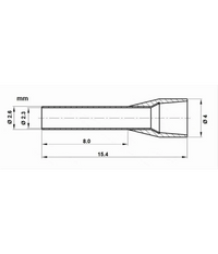 Trade Shop - Confezione 100pz Tubetto Capicorda Isolato Per Cavi Da 2.5mm² Terminale 8mm E2508 - Rosso