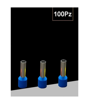 Trade Shop - Confezione 100pz Tubetto Capicorda Isolato Per Cavi Da 2.5mm² Terminale 8mm E2508 - Blu