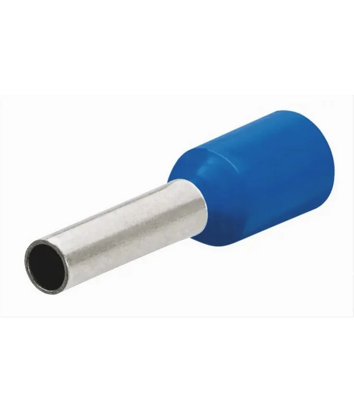 Trade Shop - Confezione 100pz Tubetto Capicorda Isolato Per Cavi Da 2.5mm² Terminale 8mm E2508 - Blu