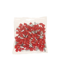 Confezione 100pz Tubetto Capicorda Isolato Per Cavi Da 4 MmÂ² Terminale 9mm E4009         