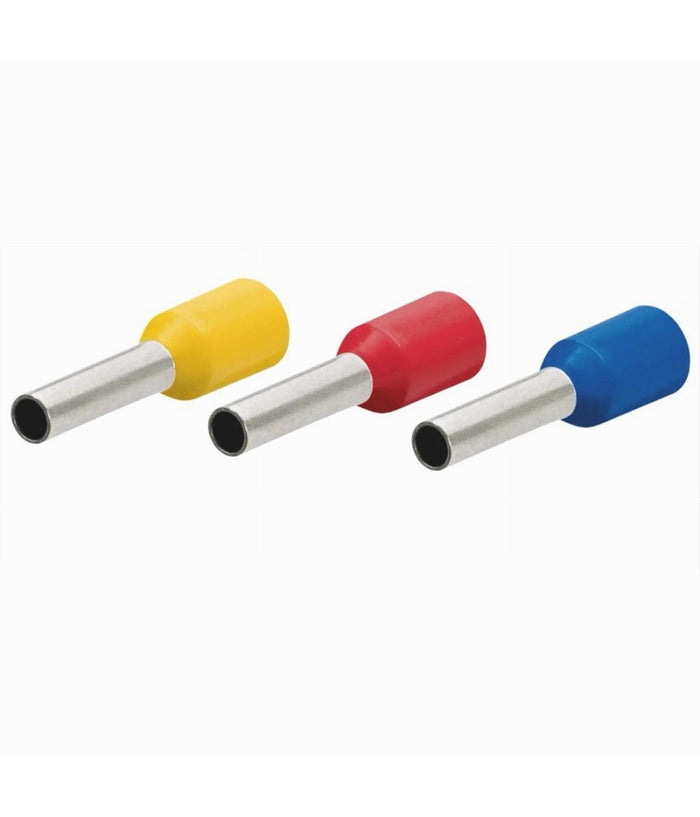 Confezione 100pz Tubetto Capicorda Isolato Per Cavi Da 4 MmÂ² Terminale 9mm E4009         