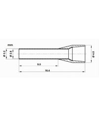 Confezione 100pz Tubetto Capicorda Isolato Per Cavi Da 4 MmÂ² Terminale 9mm E4009  Giallo       