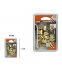 Confezione 20 Pezzi Ganci Gancetti Dorati Per Quadri Appendere Parete Muro         