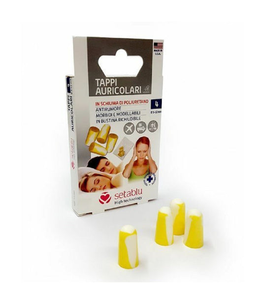 Confezione 4 Pz Tappi Auricolari In Schiuma Poliuretano Orecchie Sonno Dormire         