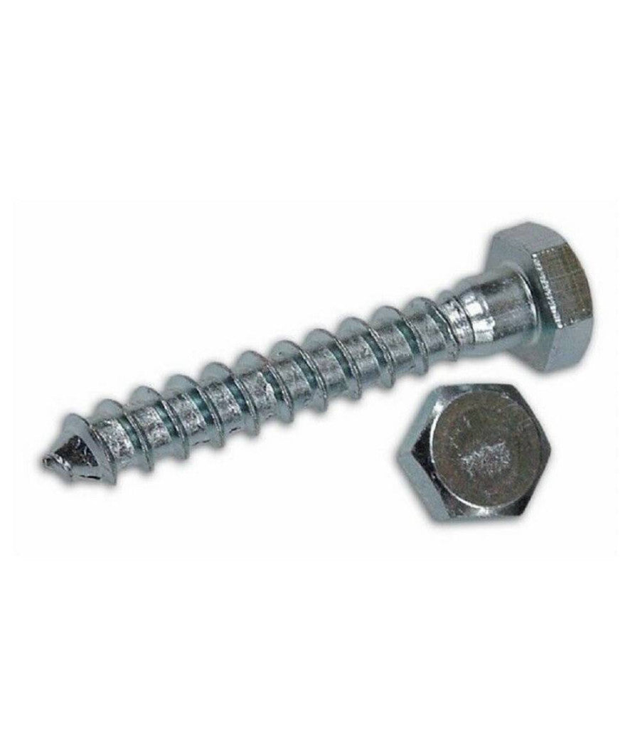 Confezione 5 Viti Per Legno Tirafondi Zincate Testa Esagonale 6 X 50 Mm         