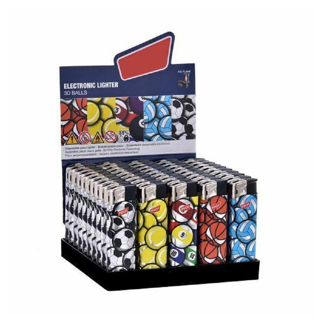 Trade Shop - Confezione 50 Pezzi Accendini Elettronici Ricaricabili Prof 3d Effetto Balls -