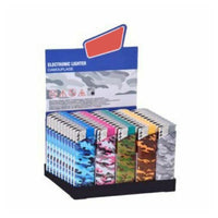 Trade Shop - Confezione 50 Pezzi Accendini Elettronici Ricaricabili Prof Camouflage Militare -