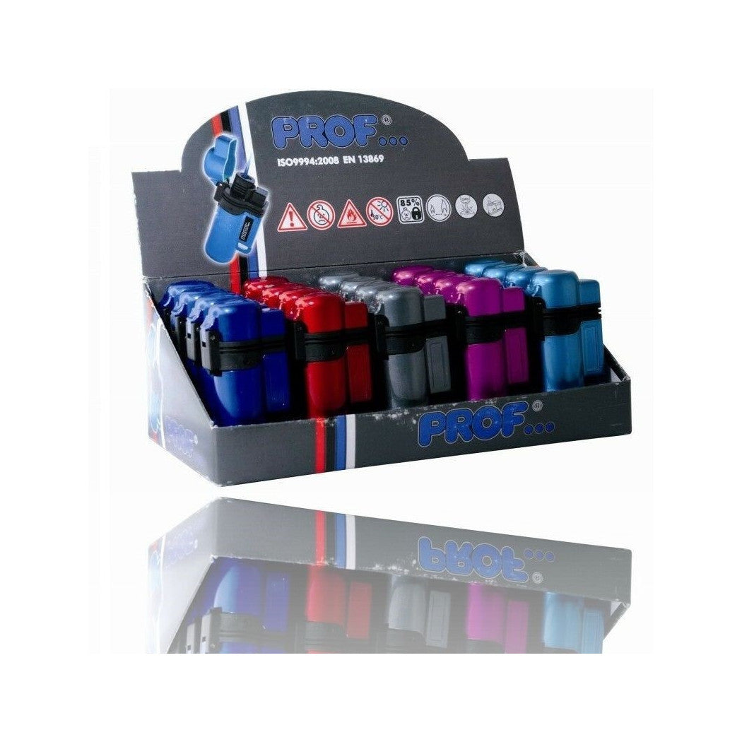 Trade Shop - Confezione Box 20 Pz Accendini Elettronici Ricaricabili Crystal Color Blue -