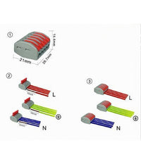 Confezione Con 6 Pz Connettori Universali Morsetti 5 Poli A 1 Via 32a Mo-5         