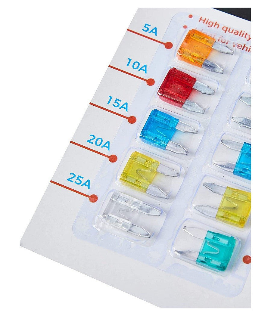 Confezione Da 10 Pezzi Mini Fusibili Assortiti Per Auto Camion Barca Camper         