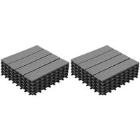 IDMarket - Confezione da 10 piastrelle per decking a clip WODHY, in legno composito, grigio