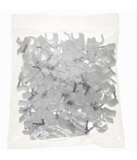 Confezione Da 100pz Fermacavo Ferma Cavi Da à¸ 7 Mm Colore Bianco Con Chiodo Fm-7         