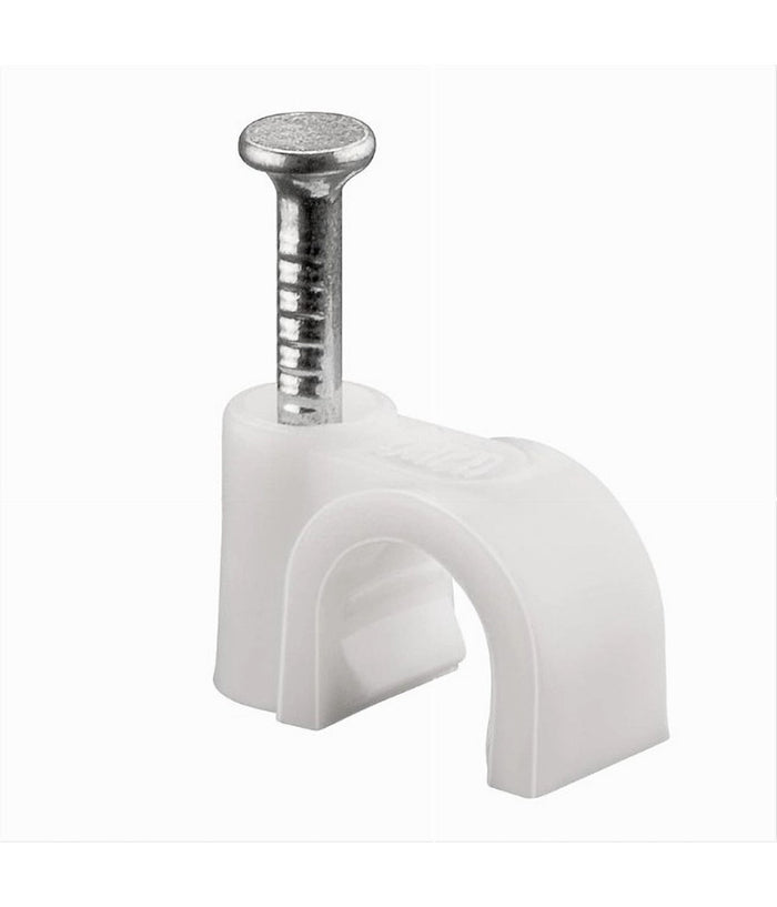 Confezione Da 100pz Fermacavo Ferma Cavi Da à¸ 7 Mm Colore Bianco Con Chiodo Fm-7         