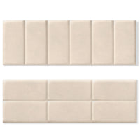 IDMarket - Confezione da 6 pannelli da parete per testiera YUMA 180 cm in tessuto effetto scamosciato beige