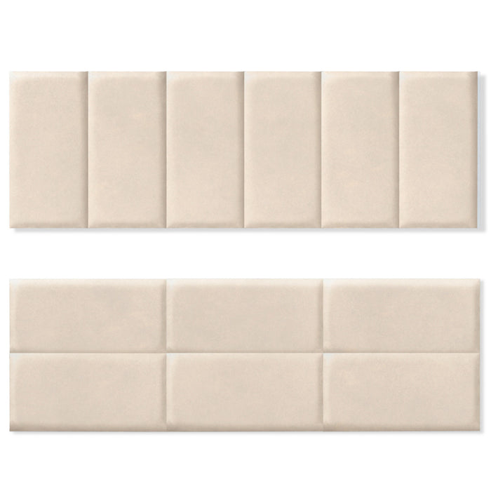 IDMarket - Confezione da 6 pannelli da parete per testiera YUMA 180 cm in tessuto effetto scamosciato beige